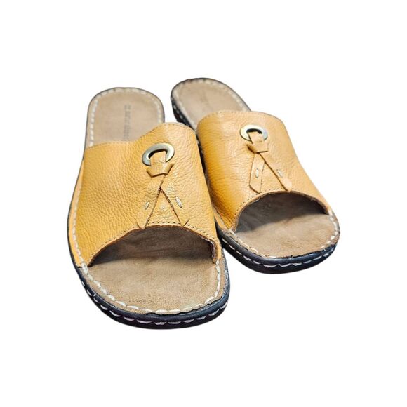 Naturalizer Mustard Yellow Leather Samdals Womens Size 9 - Picture 1 of 8